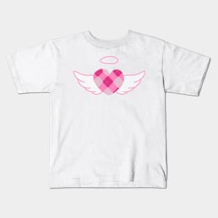 Pink Argyle angel heart (y2k preppy plazacore) Kids T-Shirt